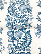 Beaumont Floral Stripe Blue Jardin Wallpaper by York Wallcoverings