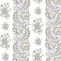 Beaumont Floral Stripe Charcoal Jardin Wallpaper by York Wallcoverings