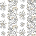Beaumont Floral Stripe Charcoal Jardin Wallpaper by York Wallcoverings