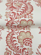Beaumont Floral Stripe Ruby Jardin Wallpaper by York Wallcoverings
