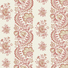 Beaumont Floral Stripe Ruby Jardin Wallpaper by York Wallcoverings
