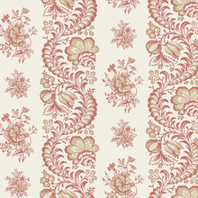 Beaumont Floral Stripe Ruby Jardin Wallpaper by York Wallcoverings