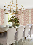 Beaumont Floral Stripe Ruby Jardin Wallpaper by York Wallcoverings