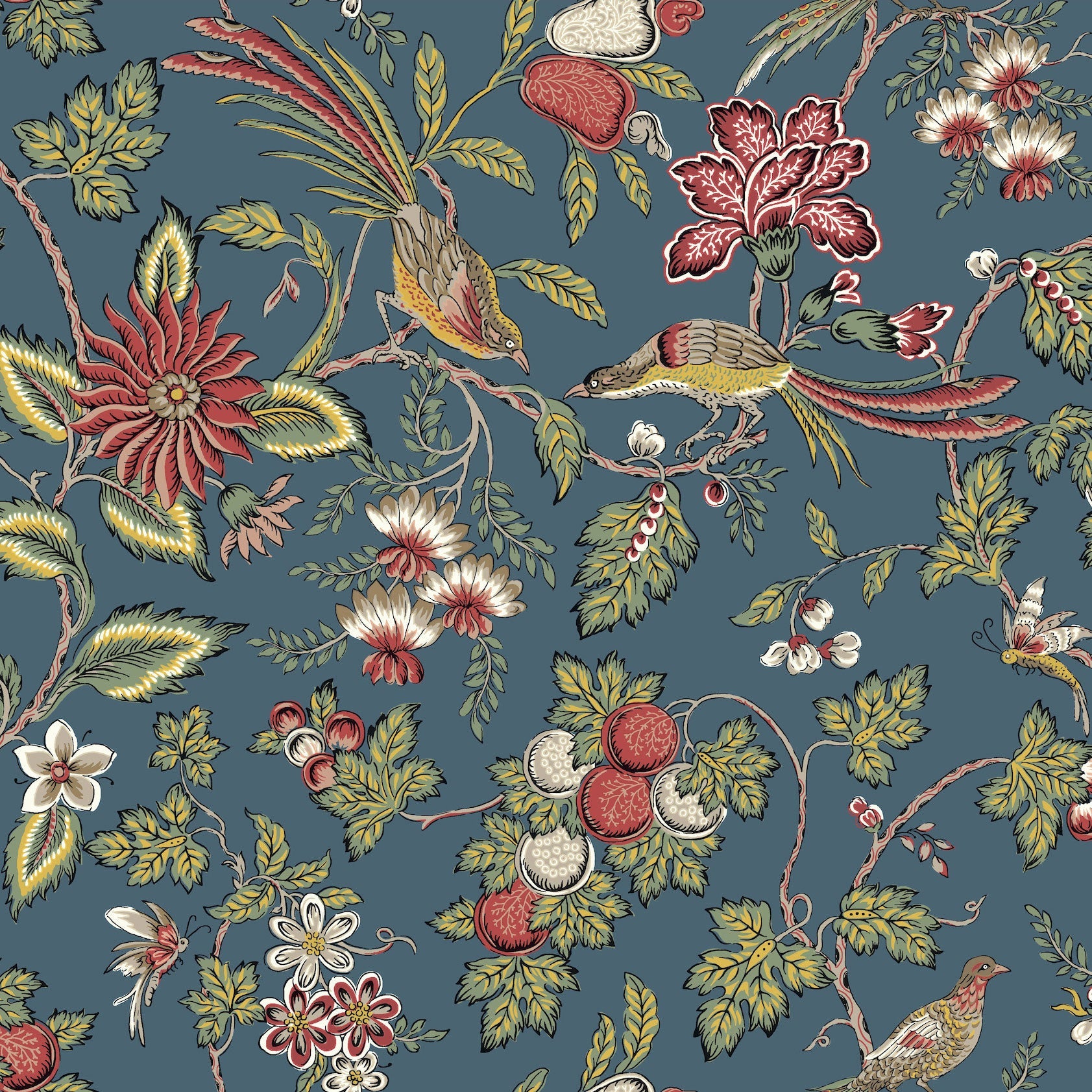 Parterre Jacobean Indigo Jardin Wallpaper by York Wallcoverings