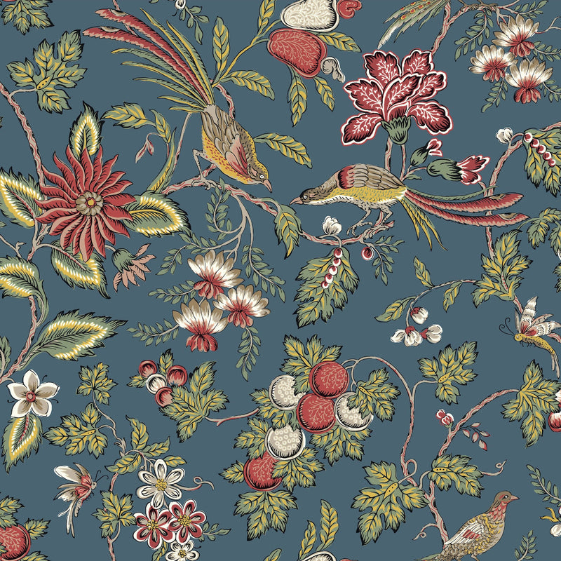 Parterre Jacobean Indigo Jardin Wallpaper by York Wallcoverings