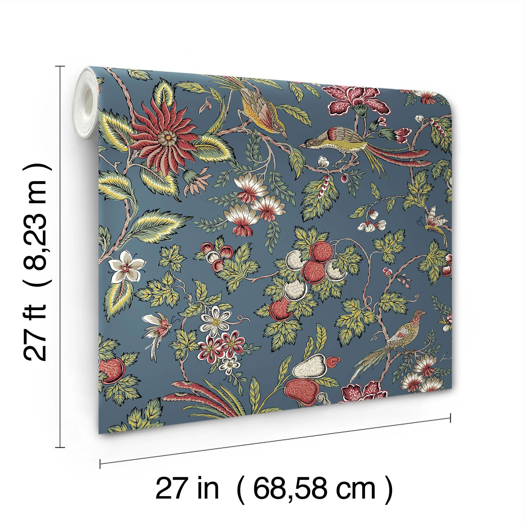 Parterre Jacobean Indigo Jardin Wallpaper by York Wallcoverings