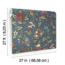 Parterre Jacobean Indigo Jardin Wallpaper by York Wallcoverings