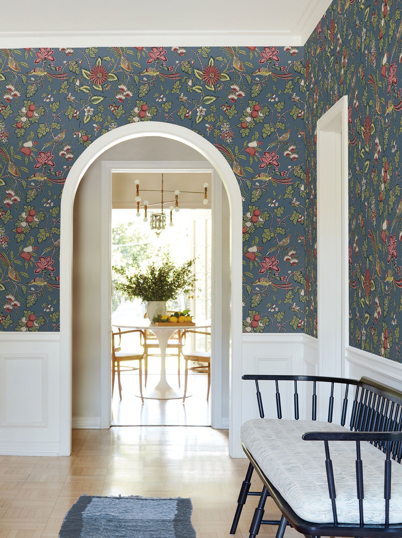 Parterre Jacobean Indigo Jardin Wallpaper by York Wallcoverings