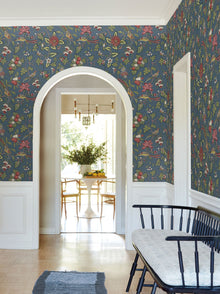 Parterre Jacobean Indigo Jardin Wallpaper by York Wallcoverings
