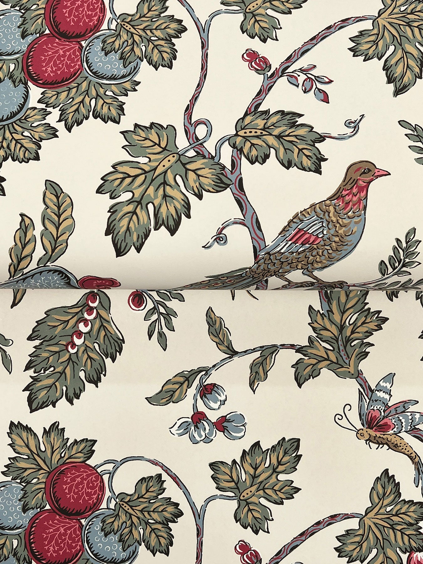Parterre Jacobean Raspberry Jardin Wallpaper by York Wallcoverings