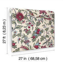 Parterre Jacobean Raspberry Jardin Wallpaper by York Wallcoverings