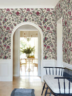 Parterre Jacobean Raspberry Jardin Wallpaper by York Wallcoverings