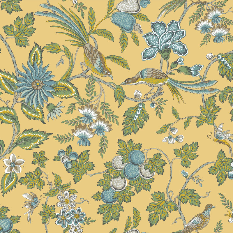 Parterre Jacobean Light Yellow Jardin Wallpaper by York Wallcoverings