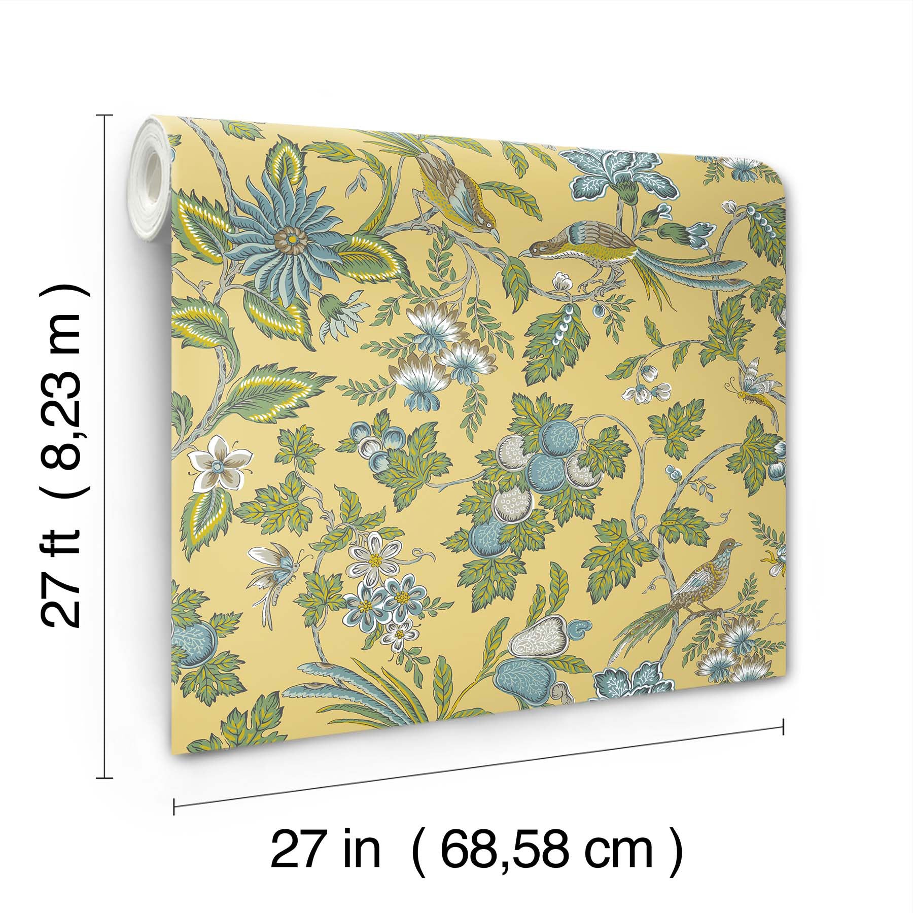 Parterre Jacobean Light Yellow Jardin Wallpaper by York Wallcoverings