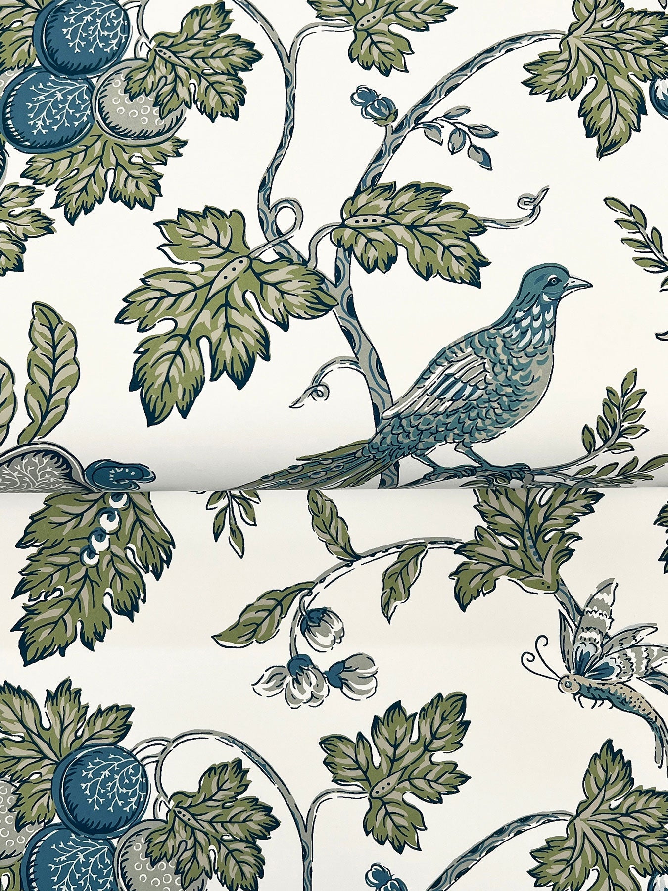 Parterre Jacobean Blue Jardin Wallpaper by York Wallcoverings