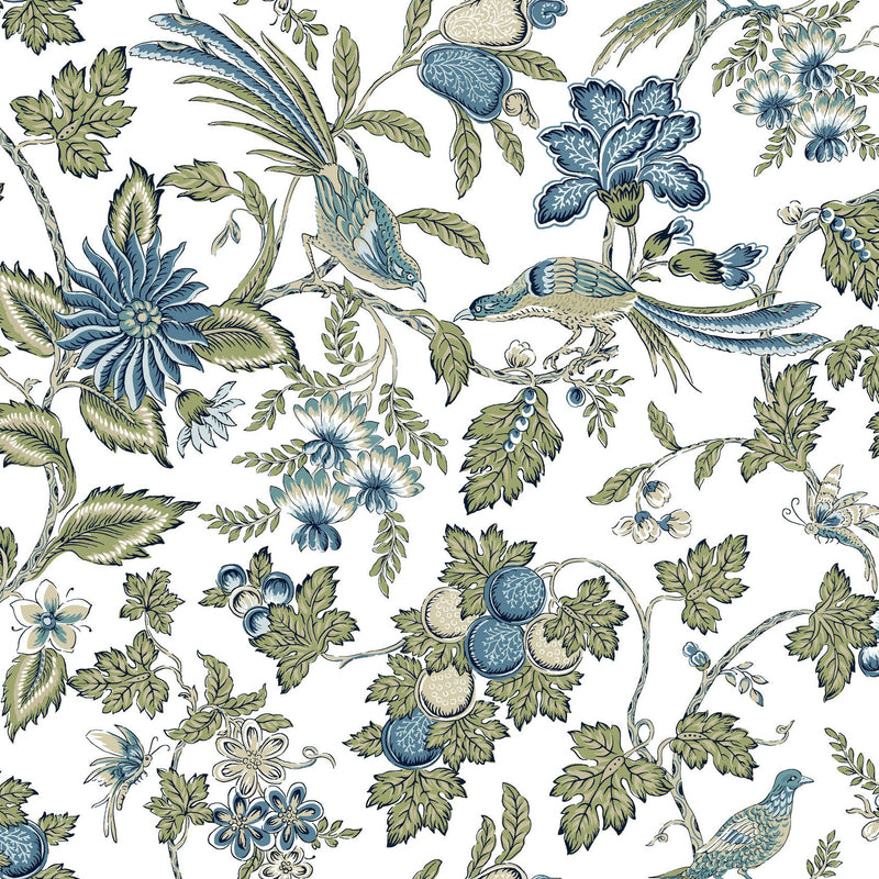 Parterre Jacobean Blue Jardin Wallpaper by York Wallcoverings