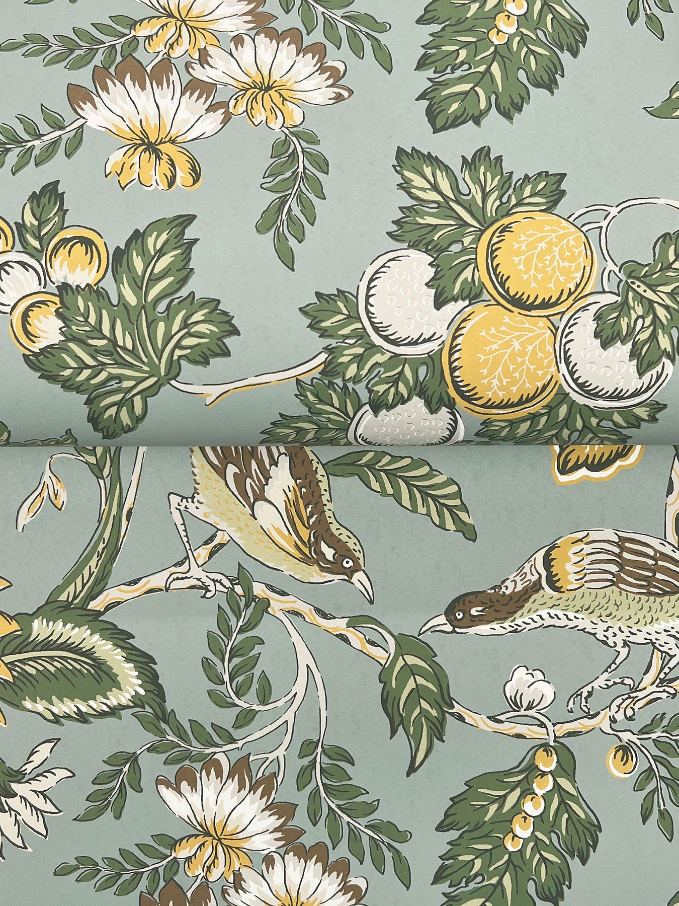 Parterre Jacobean Light Blue Jardin Wallpaper by York Wallcoverings