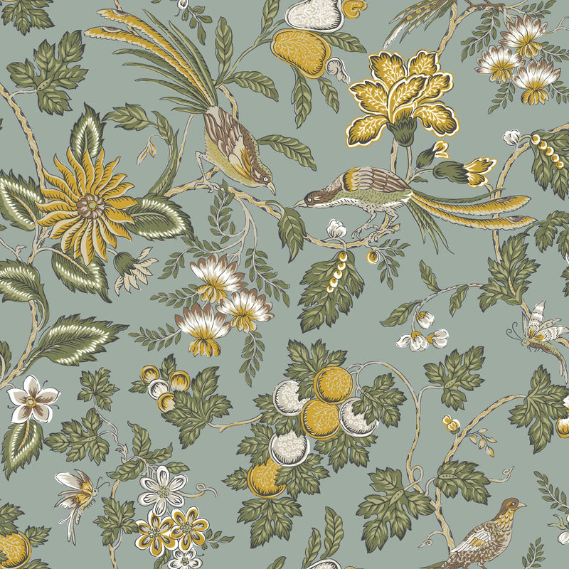 Parterre Jacobean Light Blue Jardin Wallpaper by York Wallcoverings