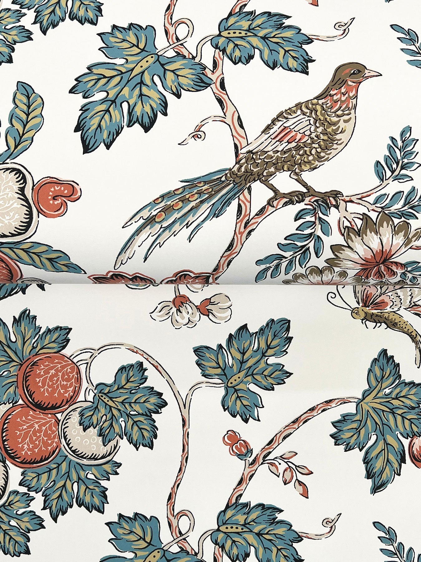 Parterre Jacobean Coral Jardin Wallpaper by York Wallcoverings