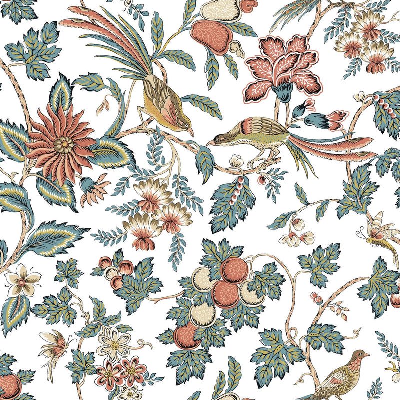 Parterre Jacobean Coral Jardin Wallpaper by York Wallcoverings