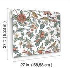 Parterre Jacobean Coral Jardin Wallpaper by York Wallcoverings