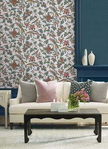 Parterre Jacobean Coral Jardin Wallpaper by York Wallcoverings