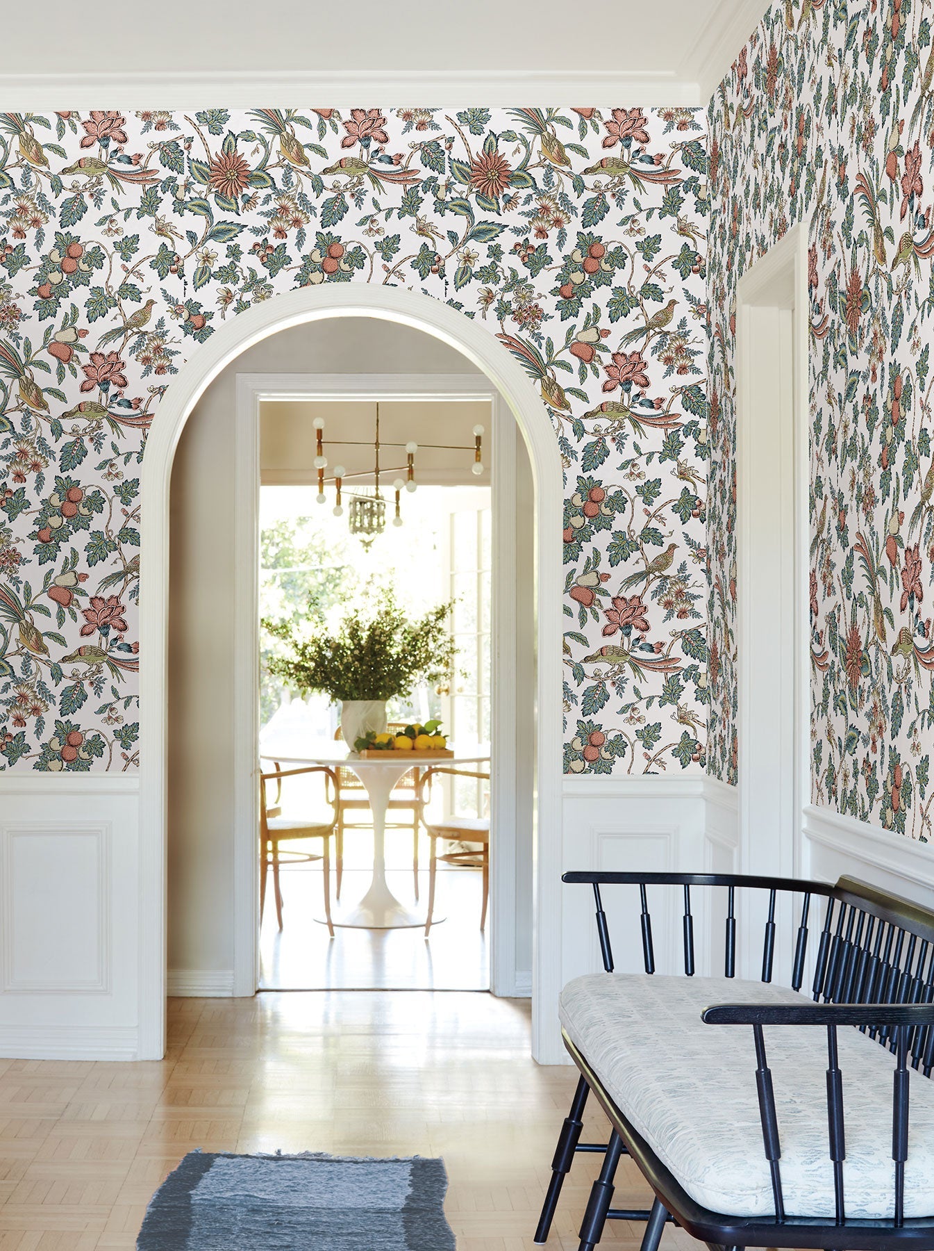 Parterre Jacobean Coral Jardin Wallpaper by York Wallcoverings