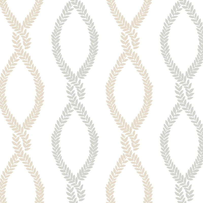 Laureate Vine Trellis Neutral Jardin Wallpaper by York Wallcoverings
