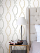 Laureate Vine Trellis Neutral Jardin Wallpaper by York Wallcoverings