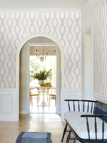 Laureate Vine Trellis Neutral Jardin Wallpaper by York Wallcoverings