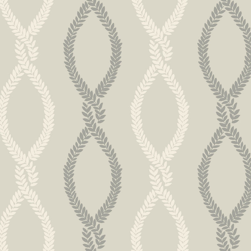 Laureate Vine Trellis Grey Jardin Wallpaper by York Wallcoverings