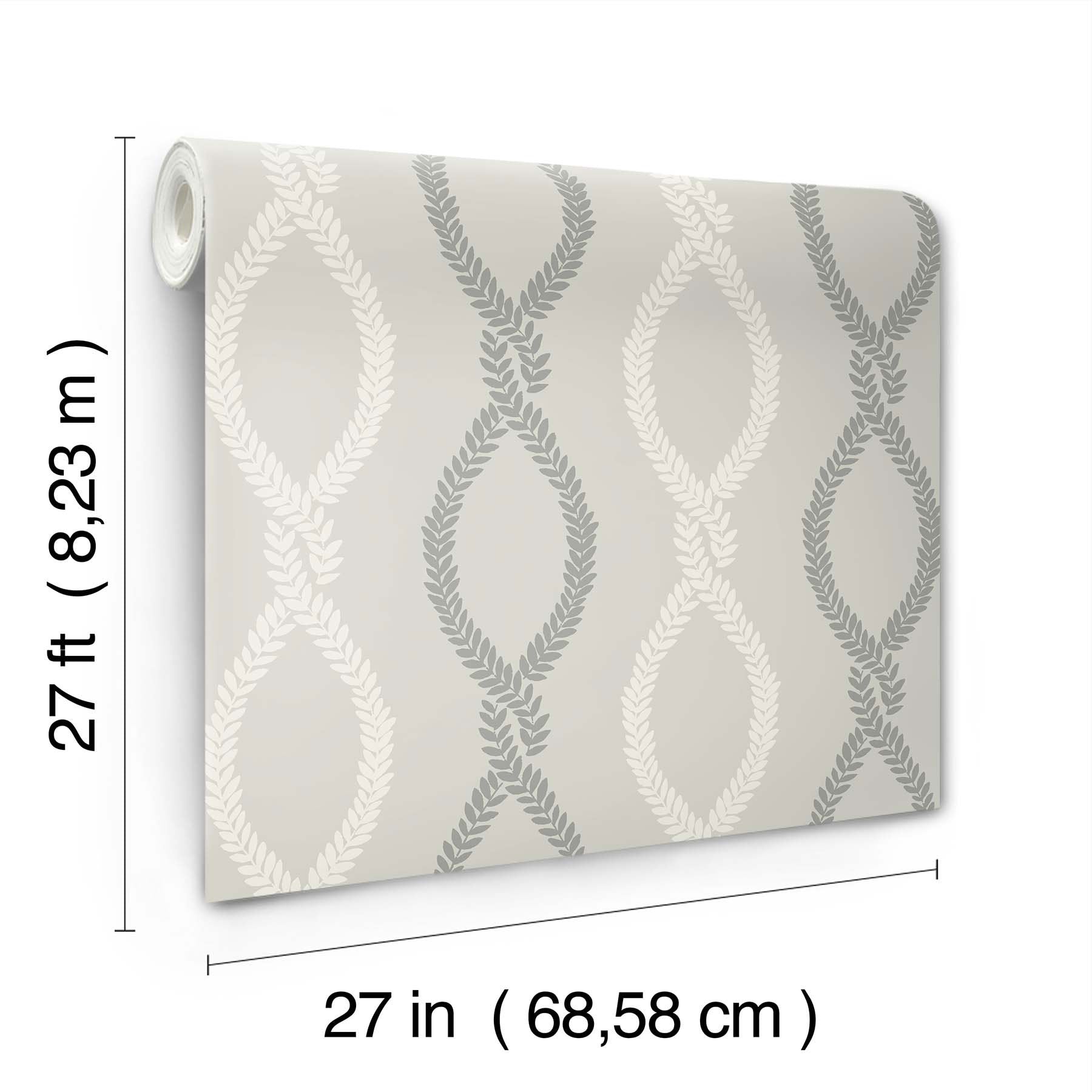 Laureate Vine Trellis Grey Jardin Wallpaper by York Wallcoverings