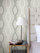 Laureate Vine Trellis Grey Jardin Wallpaper by York Wallcoverings