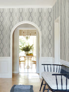 Laureate Vine Trellis Grey Jardin Wallpaper by York Wallcoverings