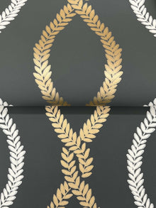 Laureate Vine Trellis Black Jardin Wallpaper by York Wallcoverings