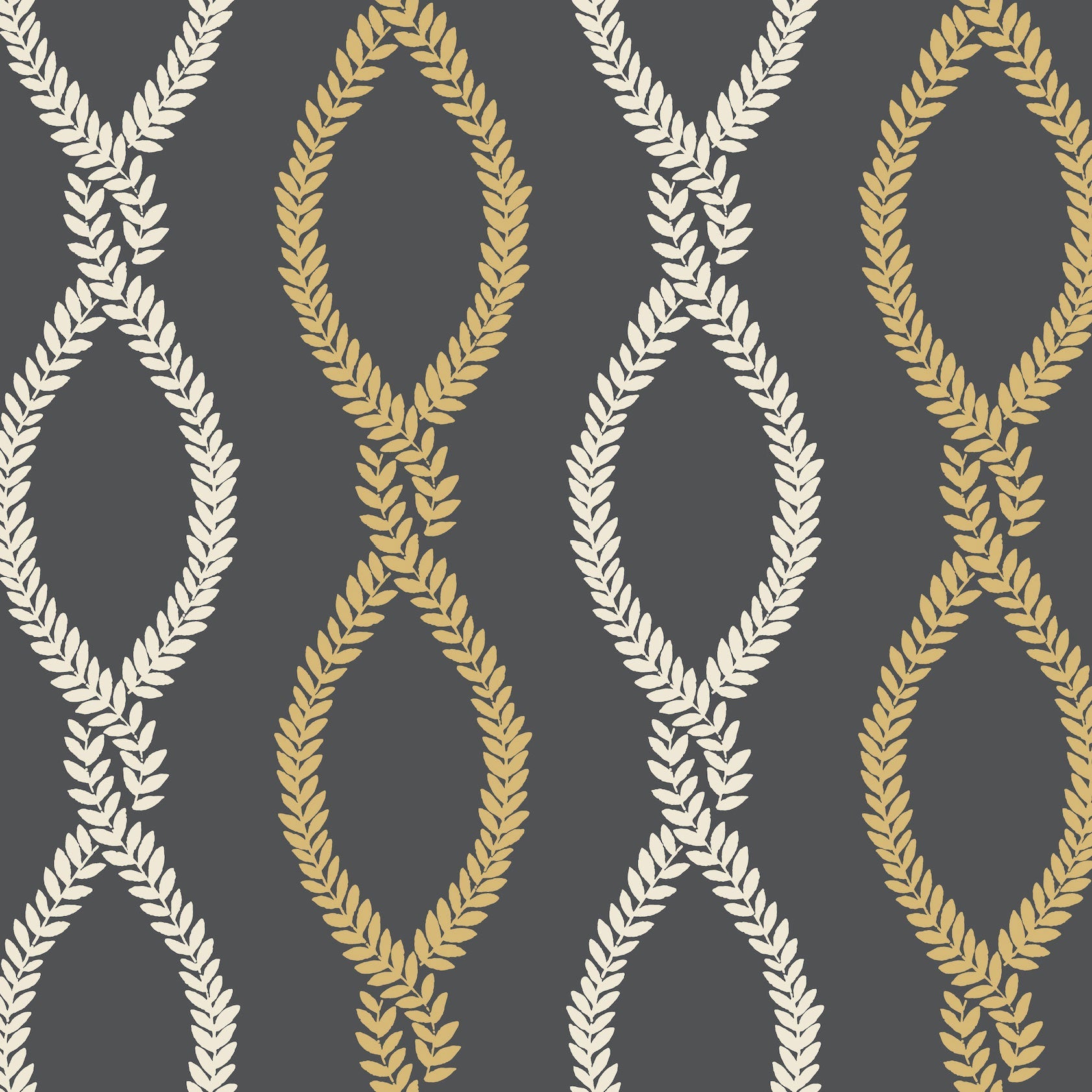 Laureate Vine Trellis Black Jardin Wallpaper by York Wallcoverings