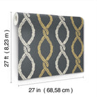 Laureate Vine Trellis Black Jardin Wallpaper by York Wallcoverings