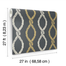Laureate Vine Trellis Black Jardin Wallpaper by York Wallcoverings