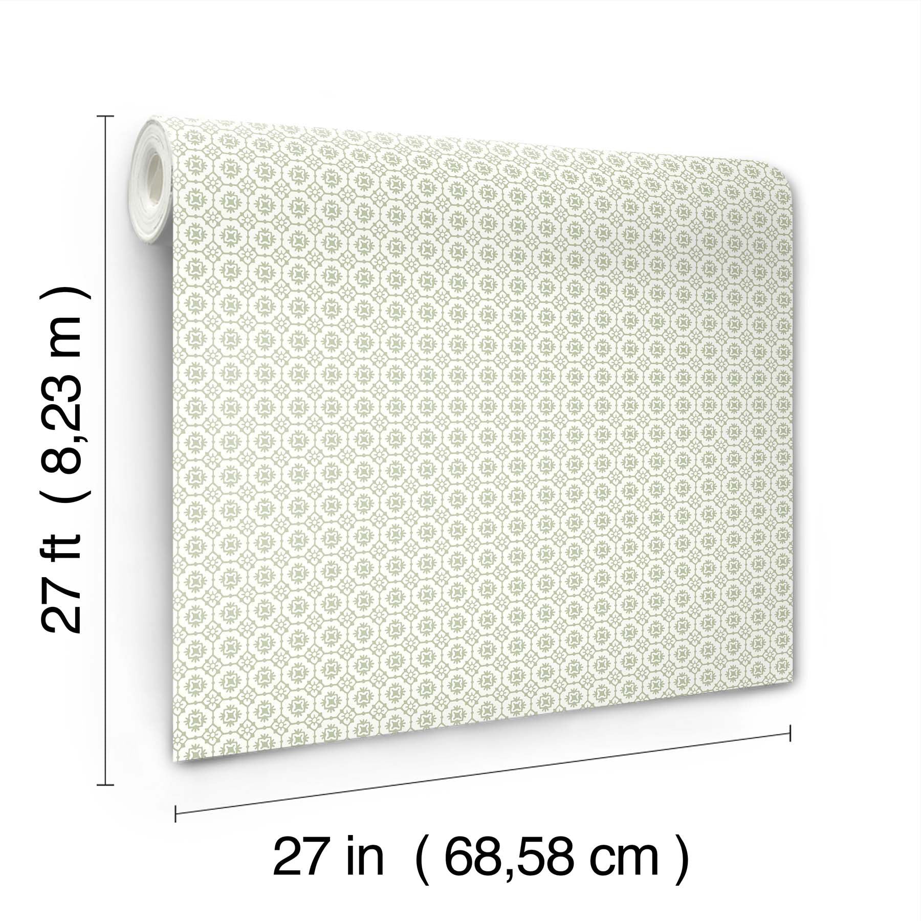 Priti Floral Grid Sage Jardin Wallpaper by York Wallcoverings