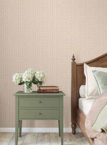 Priti Floral Grid Rose Jardin Wallpaper by York Wallcoverings