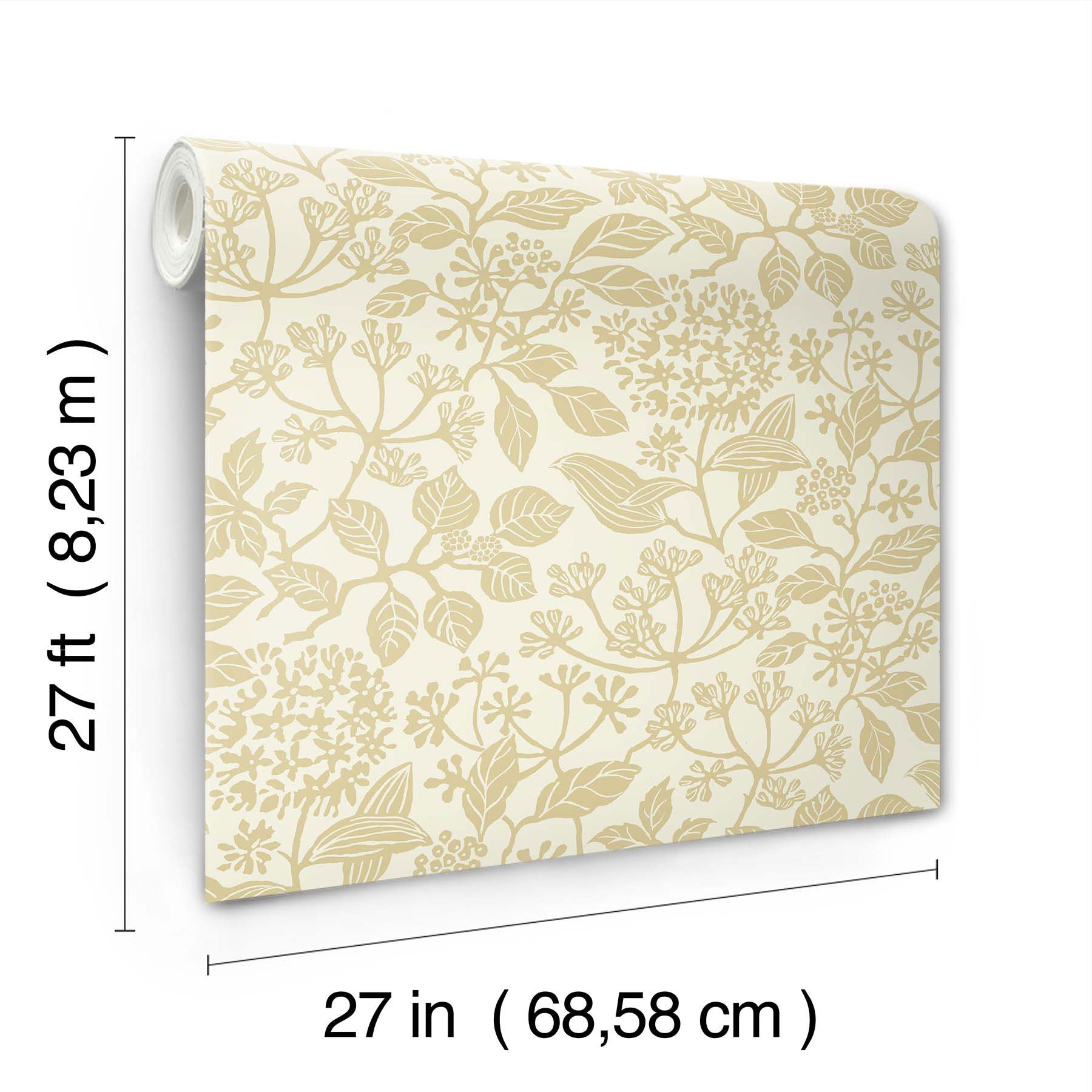 Rowen Botanical Honey Jardin Wallpaper by York Wallcoverings