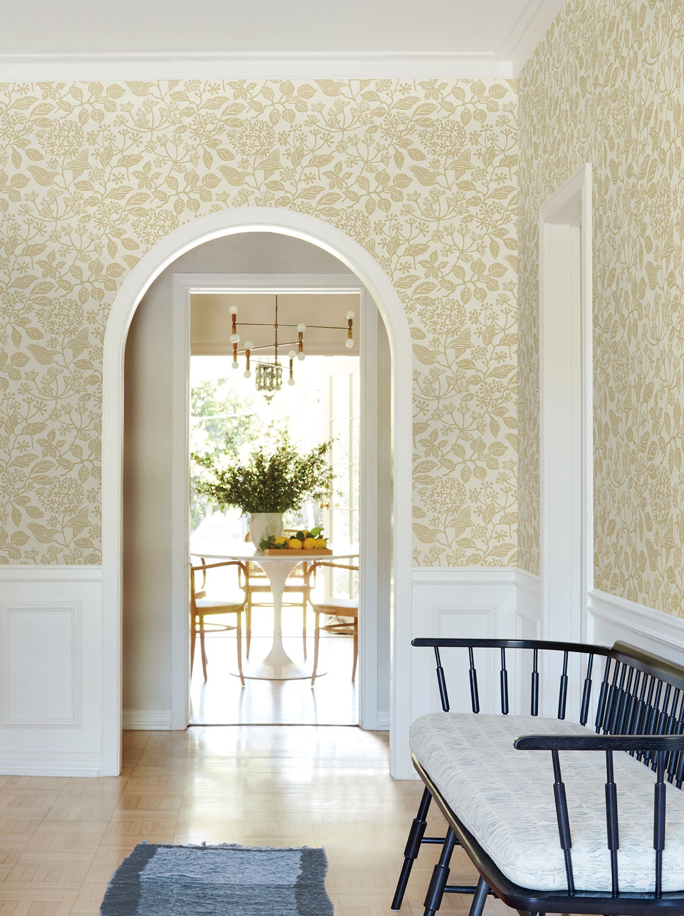 Rowen Botanical Honey Jardin Wallpaper by York Wallcoverings