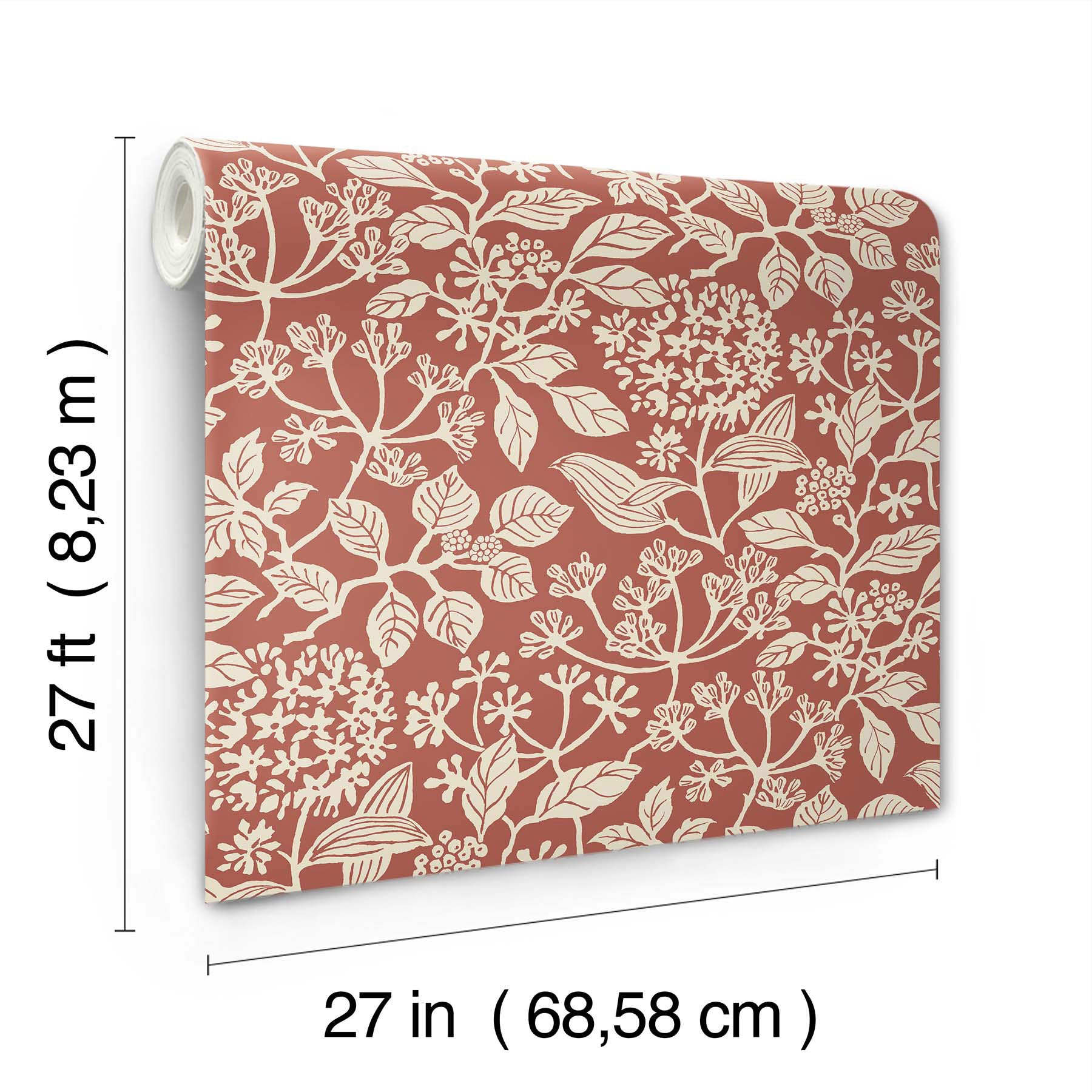 Rowen Botanical Ruby Jardin Wallpaper by York Wallcoverings