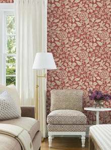 Rowen Botanical Ruby Jardin Wallpaper by York Wallcoverings