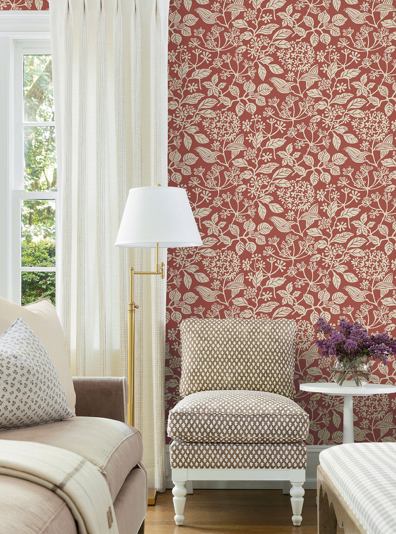 Rowen Botanical Ruby Jardin Wallpaper by York Wallcoverings