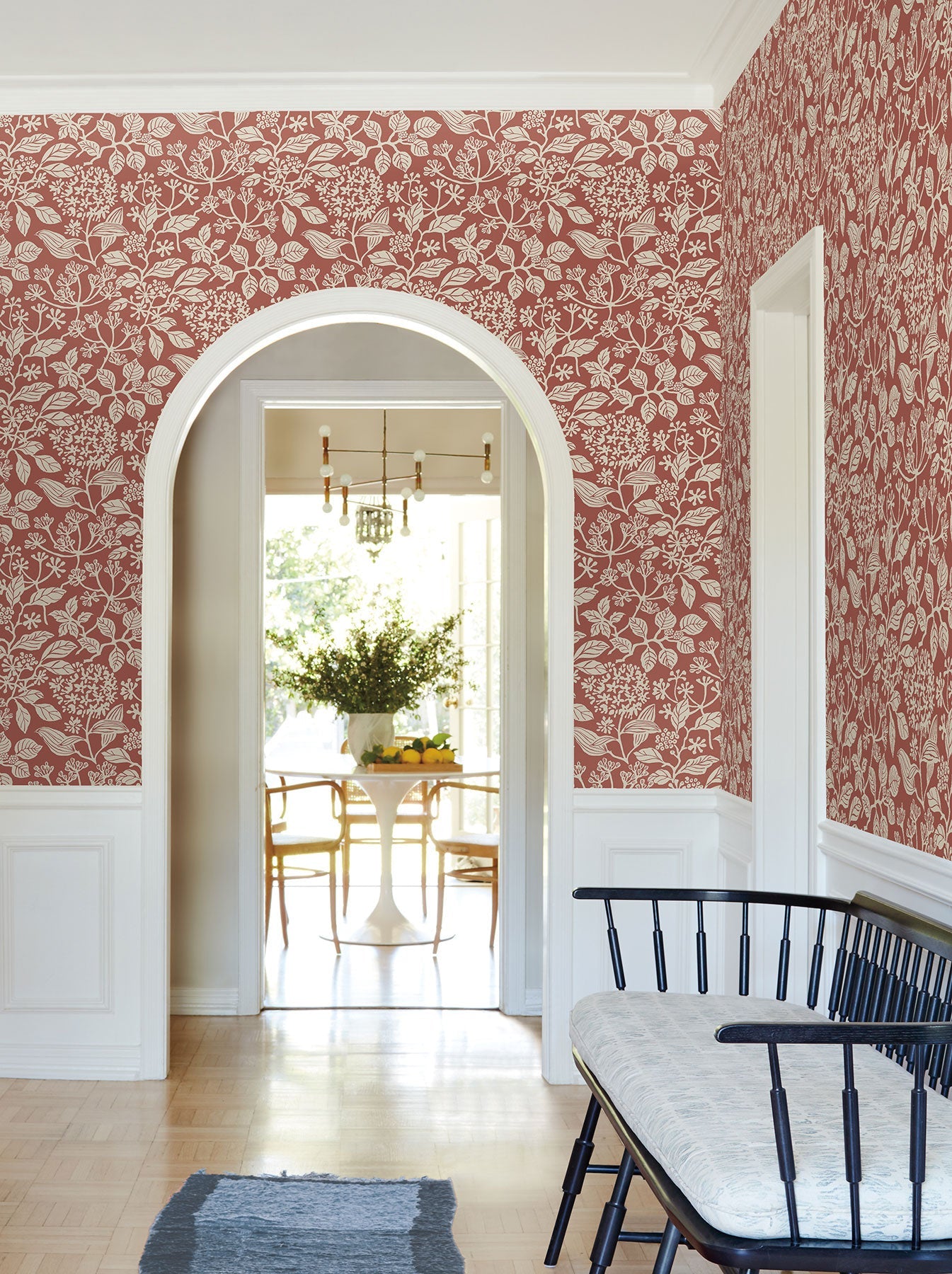 Rowen Botanical Ruby Jardin Wallpaper by York Wallcoverings
