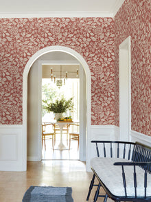 Rowen Botanical Ruby Jardin Wallpaper by York Wallcoverings