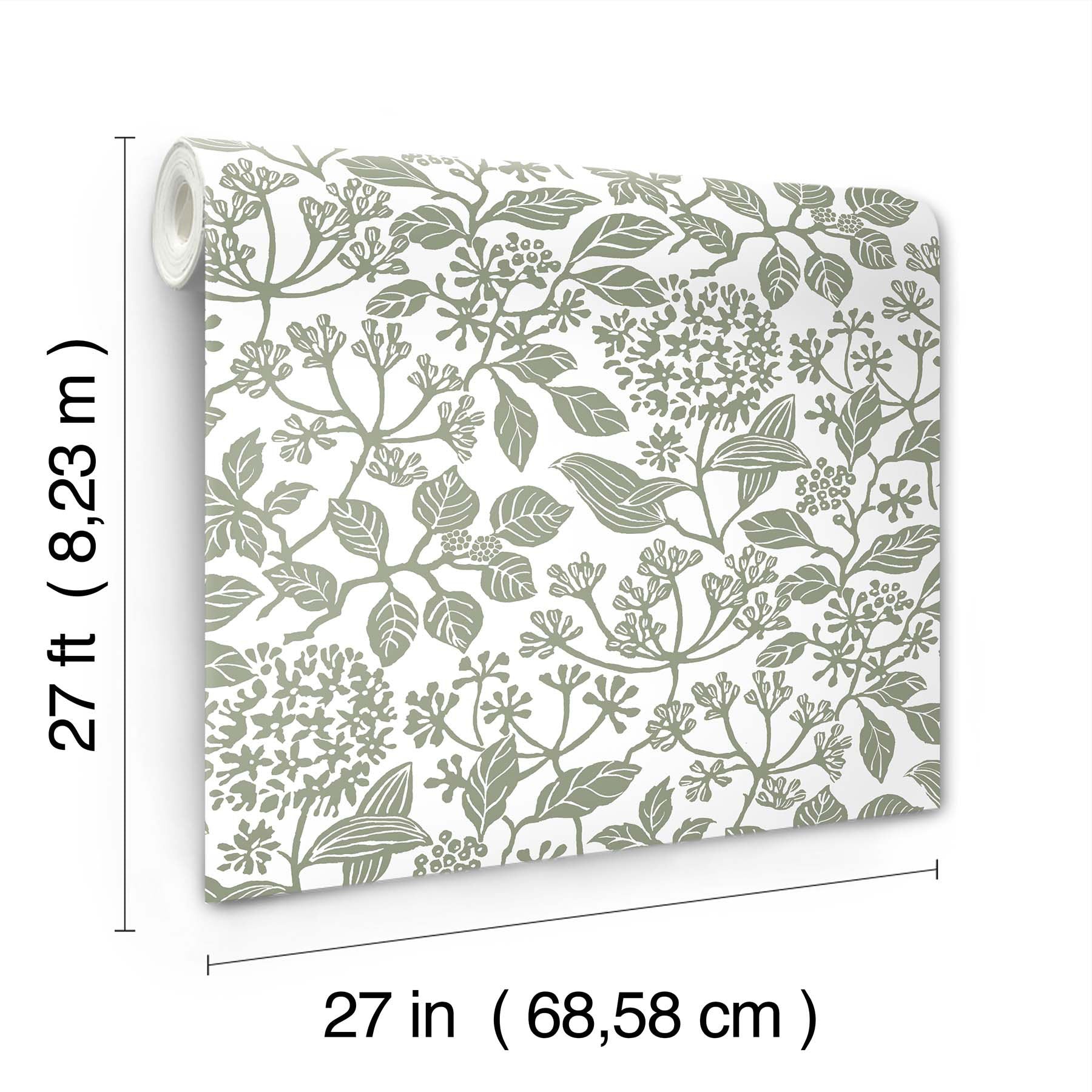 Rowen Botanical Olive Jardin Wallpaper by York Wallcoverings
