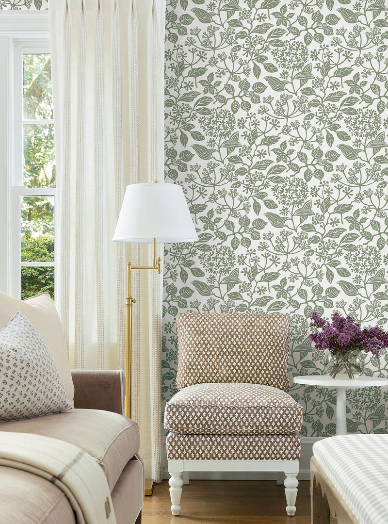 Rowen Botanical Olive Jardin Wallpaper by York Wallcoverings