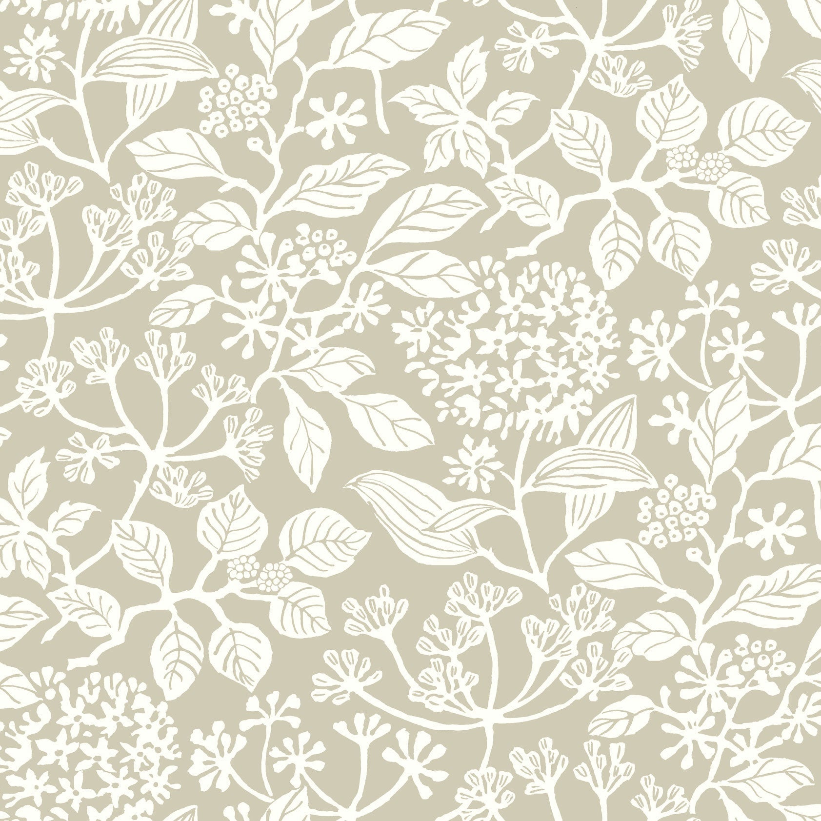 Rowen Botanical Taupe Jardin Wallpaper by York Wallcoverings